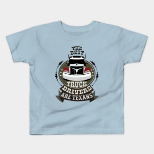 Texas Big Trucker_dark color Kids T-Shirt